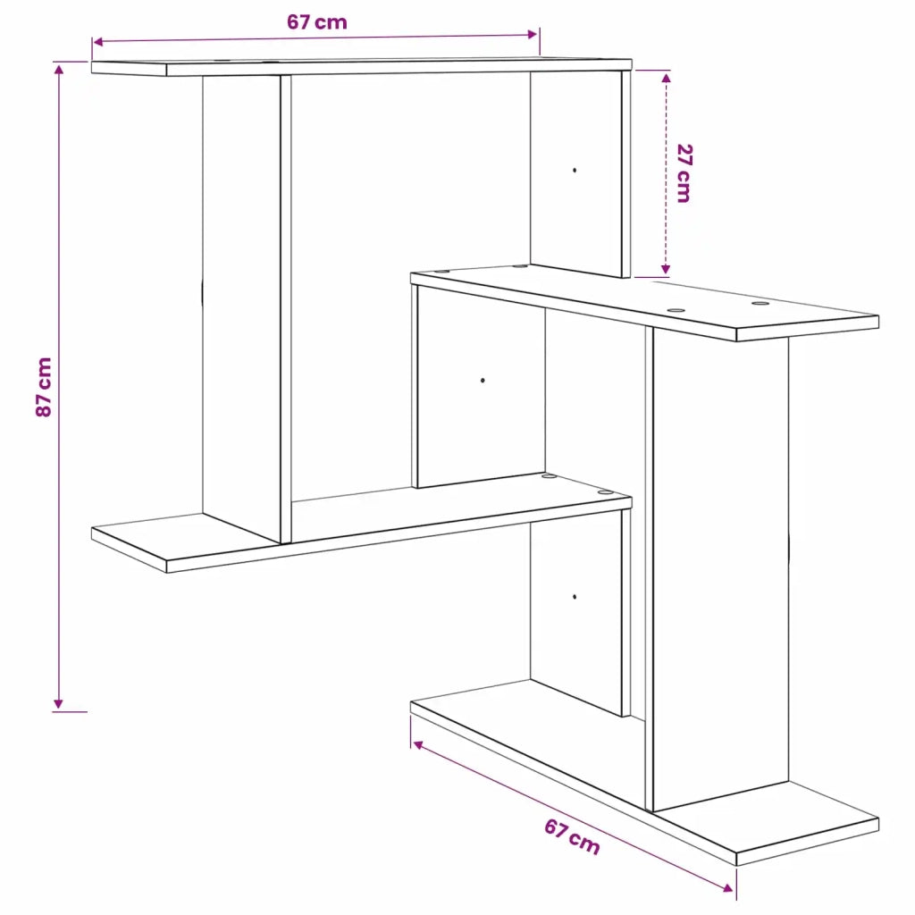 Scaffale da parete Sonoma grigio 67 x 67 x 87 cm 8012225