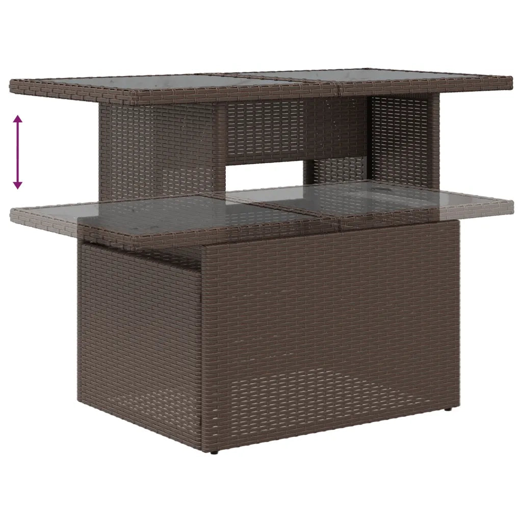 Set Divani da Giardino 11 pz con Cuscini Polyrattan Marrone 3266883