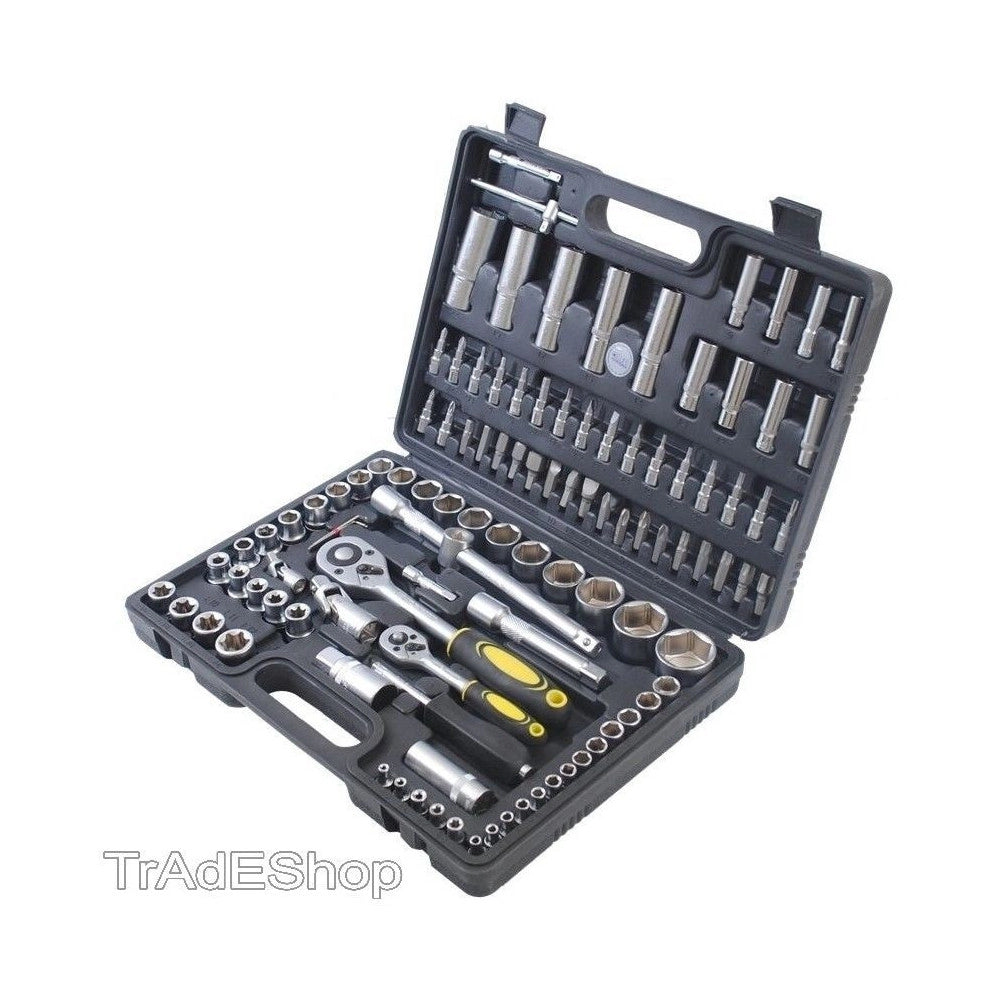 Trade Shop - Set Di Chiavi Cassetta Attrezzi Cricchetto Bussole Boccole Inserti Kit Da 109pz -