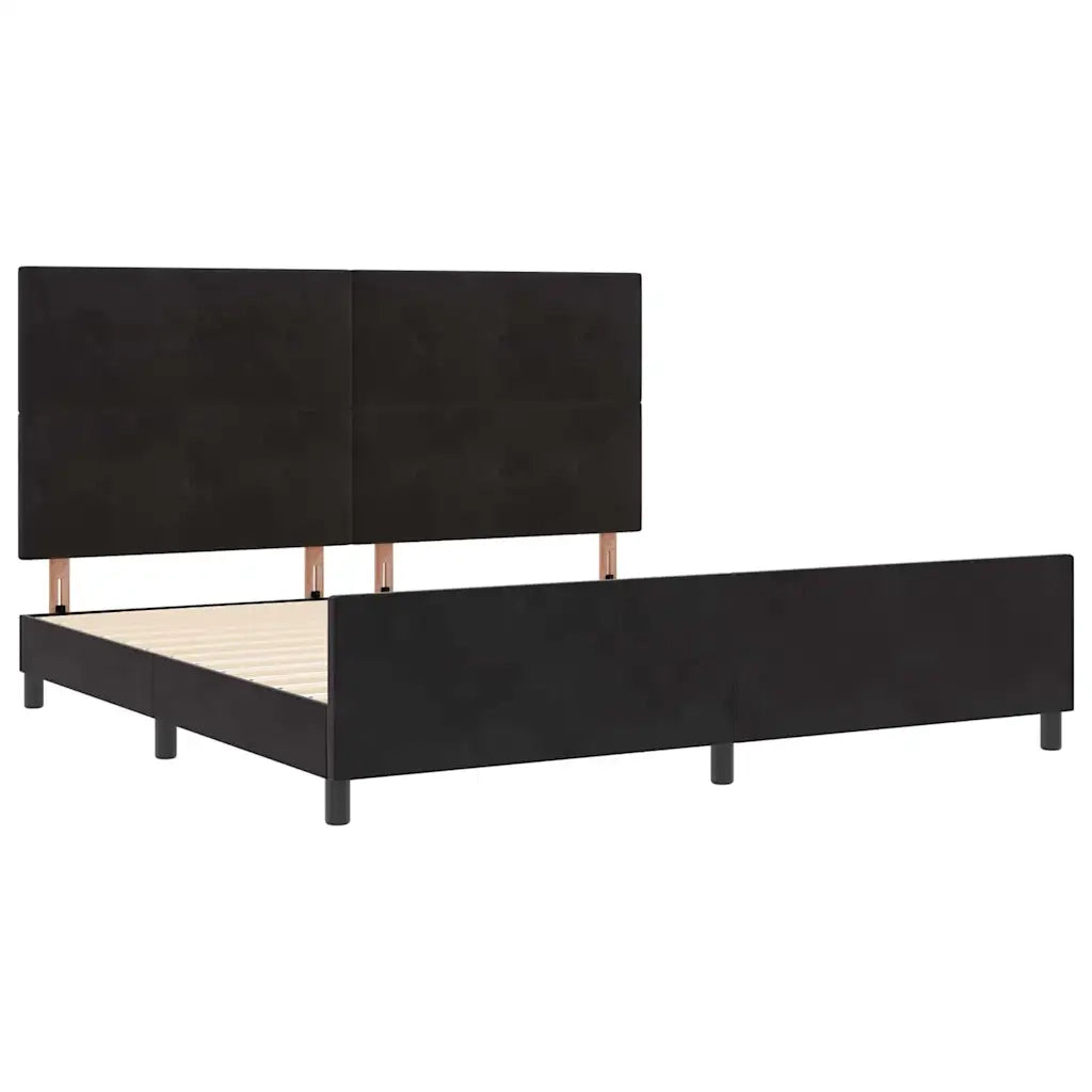 Letto a molle con testiera Nero 200 x 200 cm Velluto 3344965