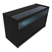 Bancone LED B1500 Nero con 1 Ripiano a Vista e 2 Ripiani Chiusi
