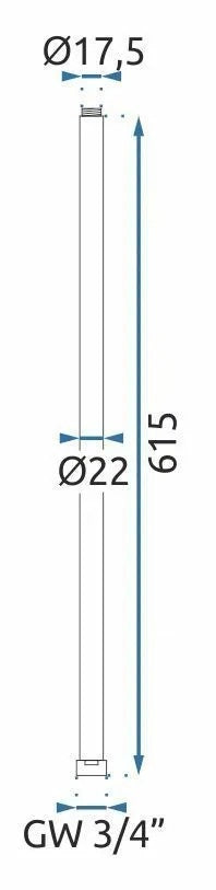 Prolunga Per Set Vasca/doccia Brush Copper 60cm