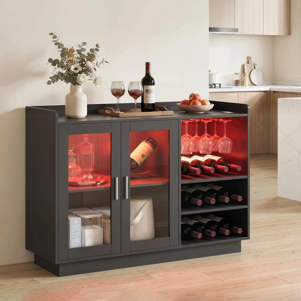 Tavolo da bar con luci LED ¨C Minimal ¨C Nero