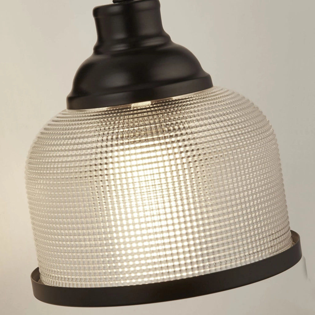 Lampada da tavolo Highworth - Nero opaco e vetro olografico