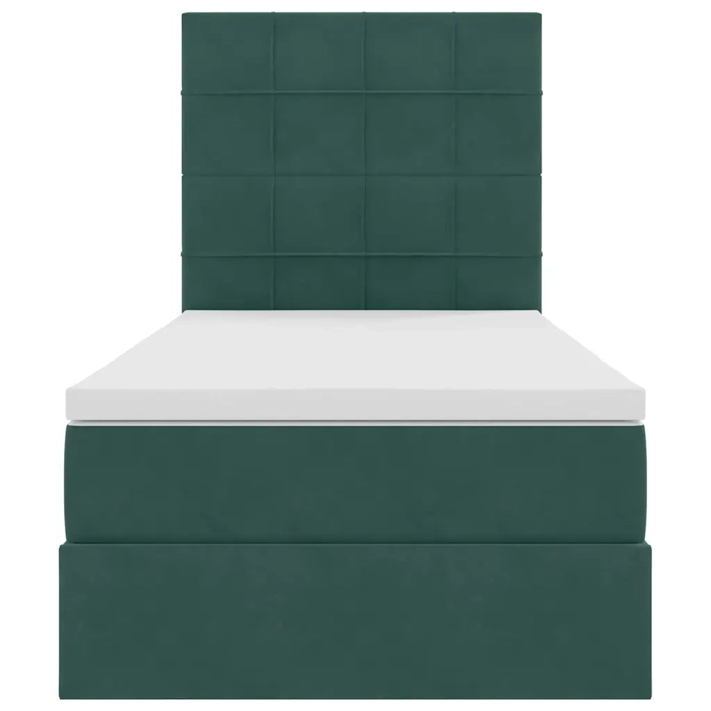 Letto con contenitore e materasso Verde Scuro 100 x 200 cm