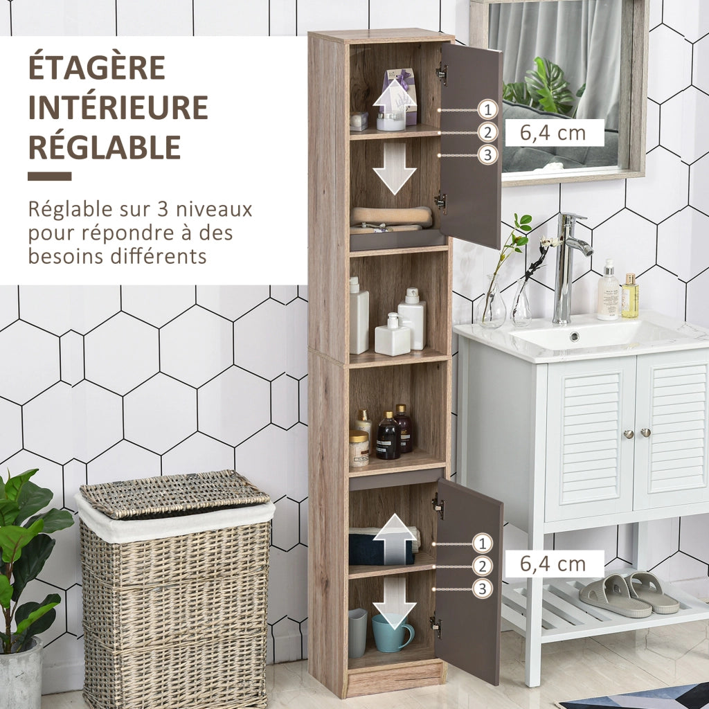 Colonna bagno ¨C Minimal ¨C 2 ante 2 nicchie rovere chiaro grigio 30x24x170