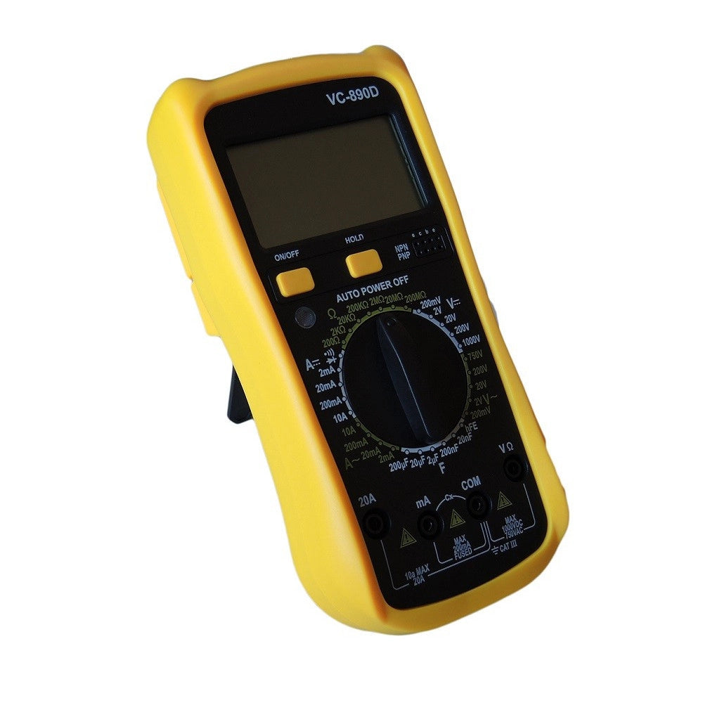 Trade Shop - Multimetro Digitale Tester Professionale Volt Ampere Ohm Farad Puntali Vc890d -