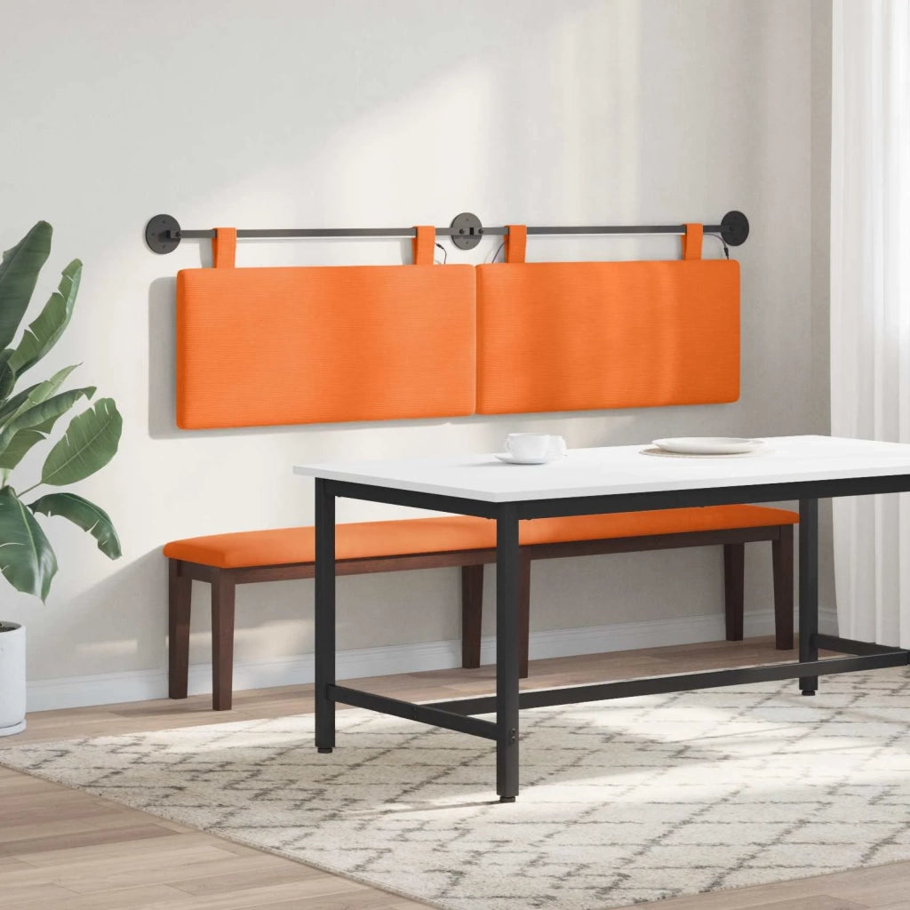 Testiera sospesa Con luce LED Arancione Tessuto in Cords 3424333