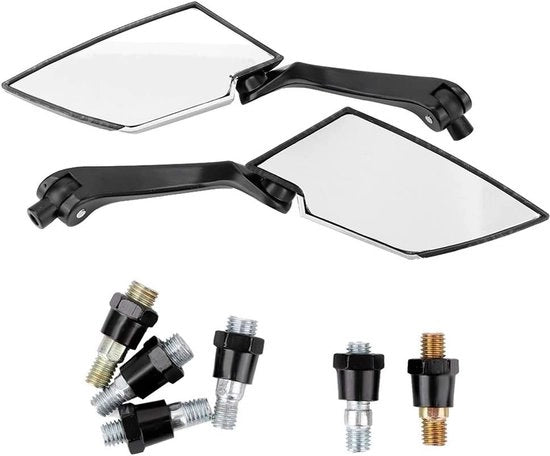 Specchiera posteriore ultraluminosa per motocicletta - Materiale in fibra di carbonio - Regolabile con vite a gomito - Resistenze a shock - Materiale duraturo