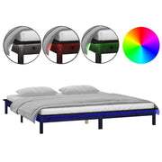 Letto matrimoniale | Letto per adulti | Giroletto LED Nero 120x190cm Small Double in Legno Massello