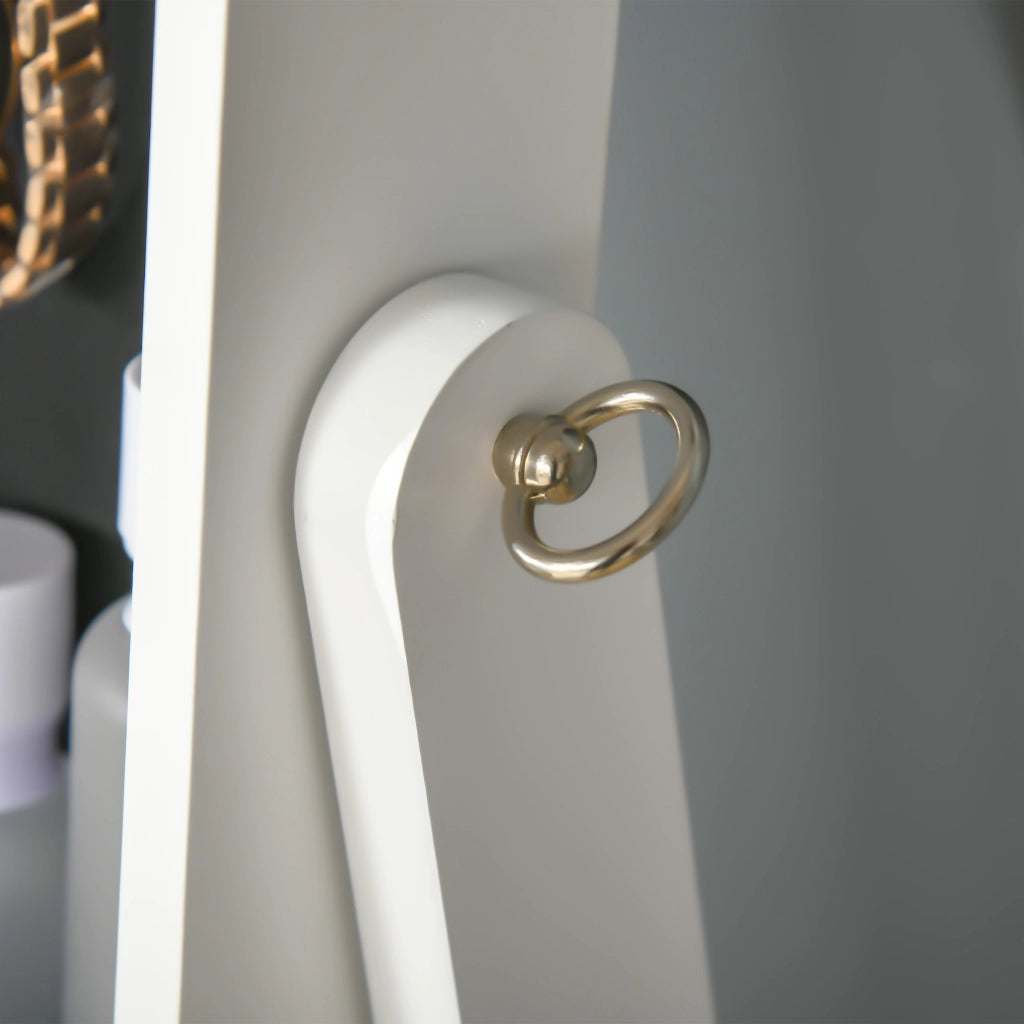 Armadio Gioielli con Luci LED e Ripiani ¨C zephmum ¨C 46x36,5x151,5 cm Bianco