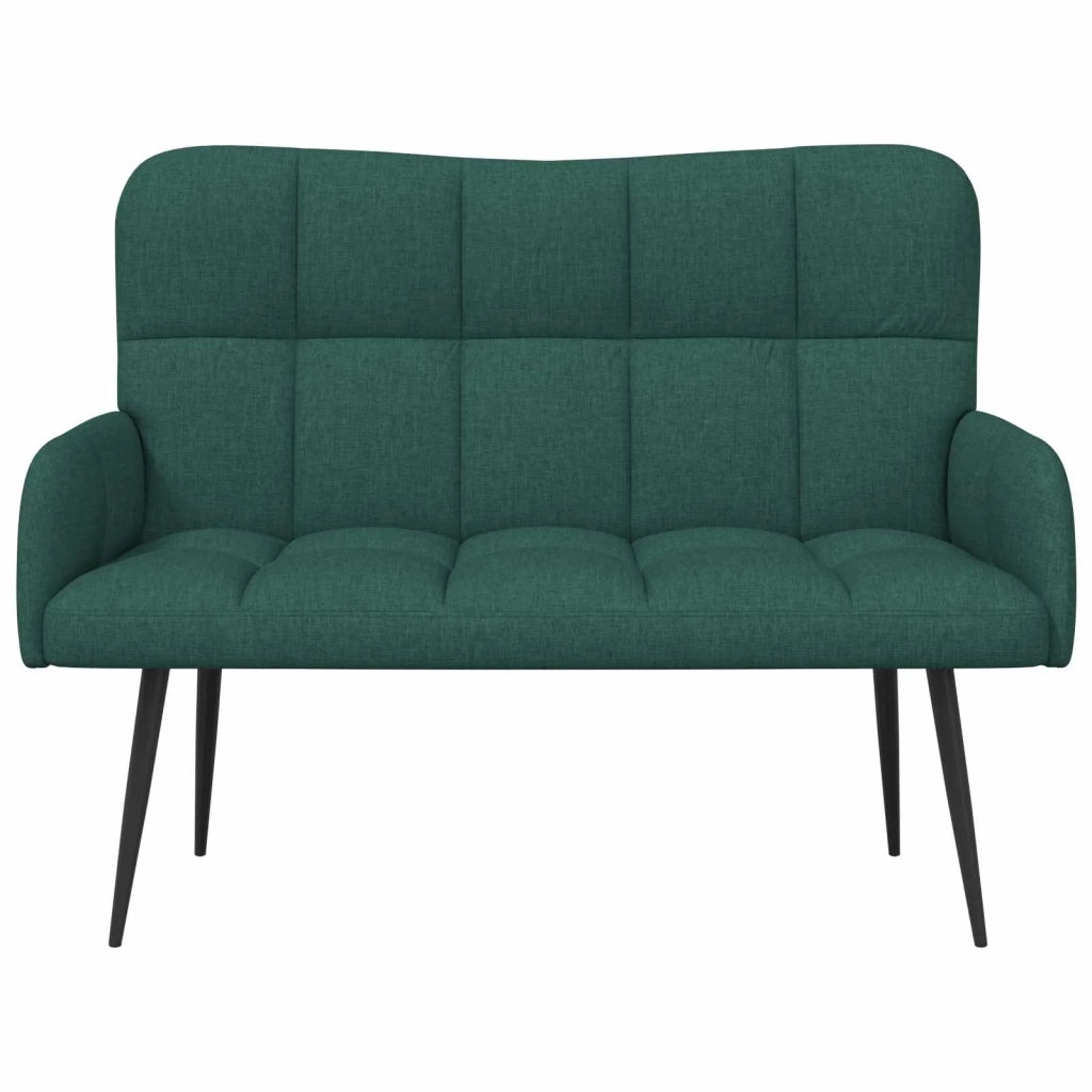 Sofa a Due Posti Verde Scuro 115 x 61 x 87 cm Tessuto 42028934