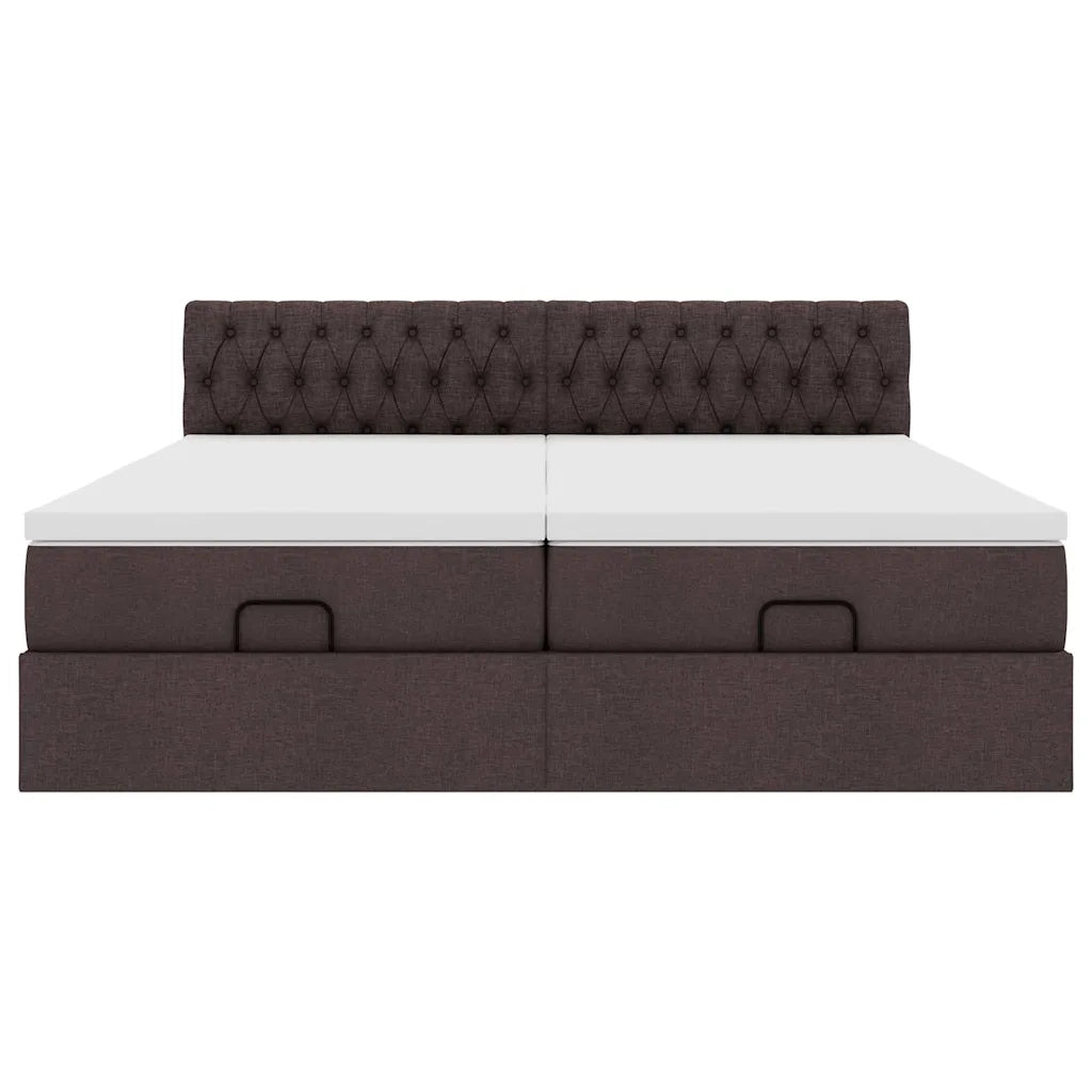 Struttura Letto Pouf con Materassi 180x200 cm in Tessuto