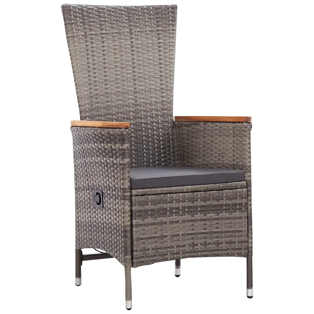 Set da Pranzo da Giardino 9 pz con Cuscini Grigio 3099464