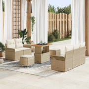 Set Divano da Giardino con cuscino 8 pcs Beige e Crema