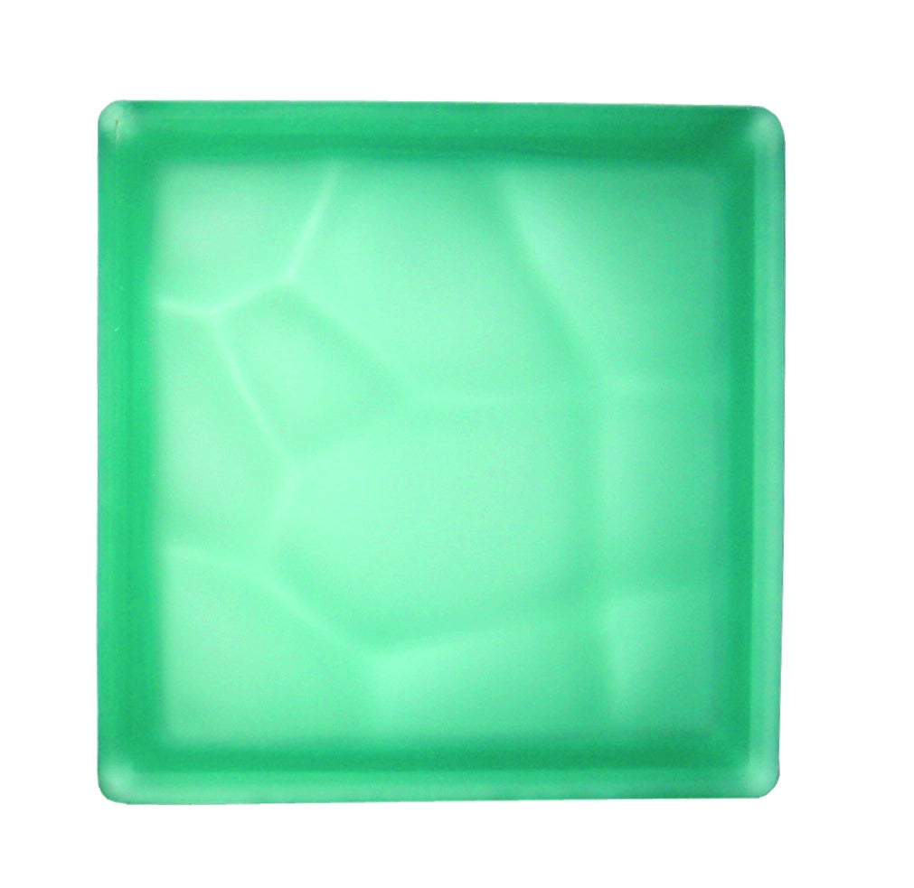 VETROMATTONE ONDULATO VERDE SATINATO 19x19x8 cm - 6 pezzi