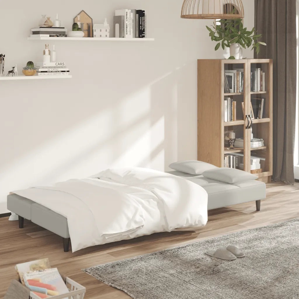 Divano letto | Sof¨¤ letto | Letto singolo a 2 Posti con 2 Cuscini Crema in Velluto