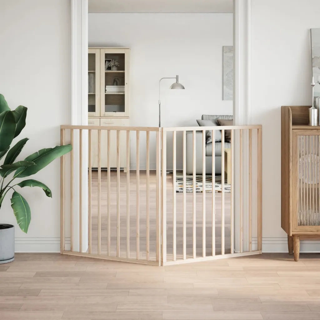 Cancelletto per cani pieghevole 2 pannelli 160 cm in legno di pioppo 352178
