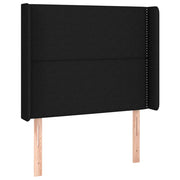 Testiera | Testata ad Orecchio Nera 93x16x118/128 cm in Tessuto