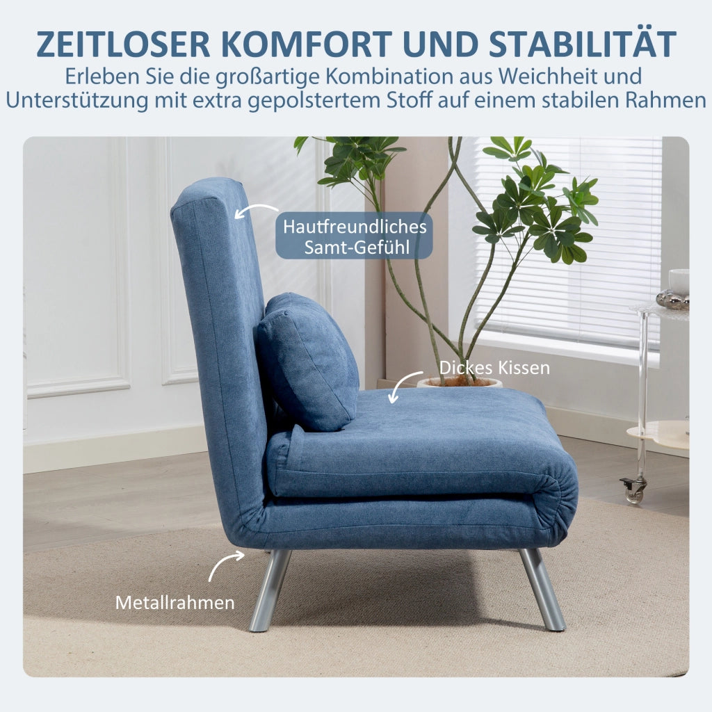 Poltrona letto ¨C zephmum ¨C Tessuto blu