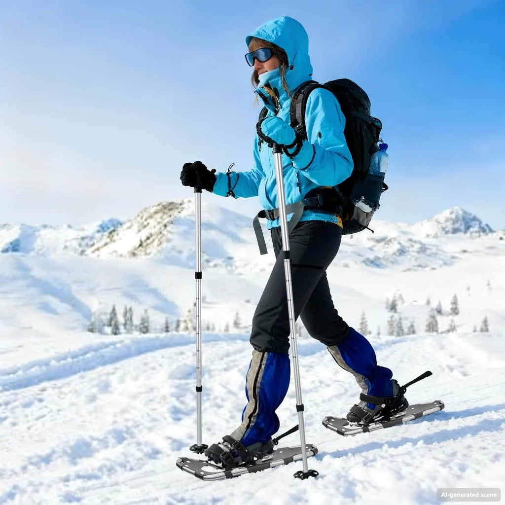 Racchette da neve 3 in 1 con bastoni da trekking Argento e Nero 42021429