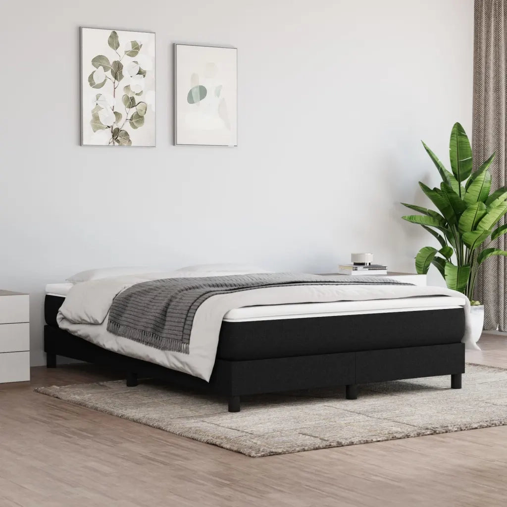 Struttura Letto a Rete a Molle Nero 140x190 cm in Tessuto 3120510