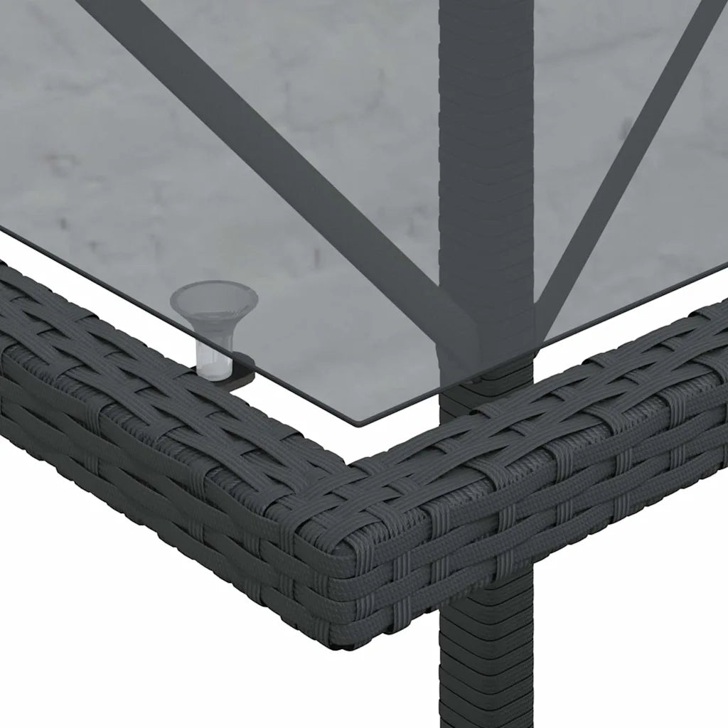 Set da Bistrò 3 pz con Cuscini Nero in Polyrattan 365063