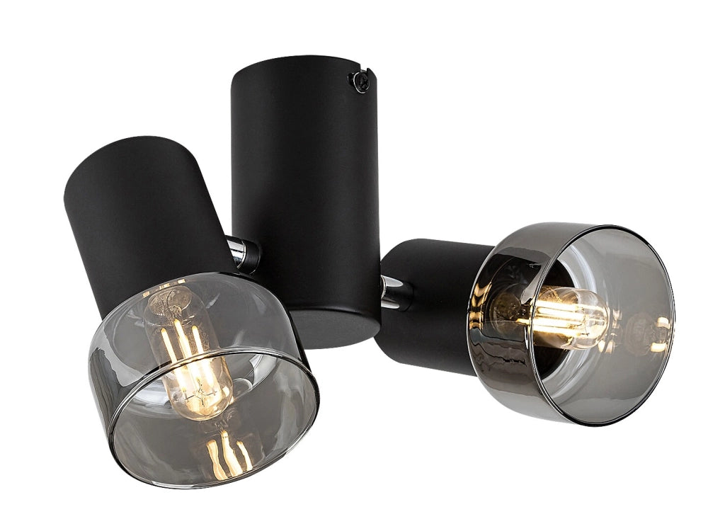 Plafoniera loft nera 2 spot orientabili E14 Rabalux Hatice