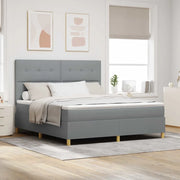 Letto a Sorgente LED Grigio chiaro 180 x 200 cm Tessuto