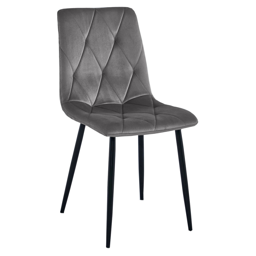 Sedia Libra in velluto grigio scuro con gambe nere