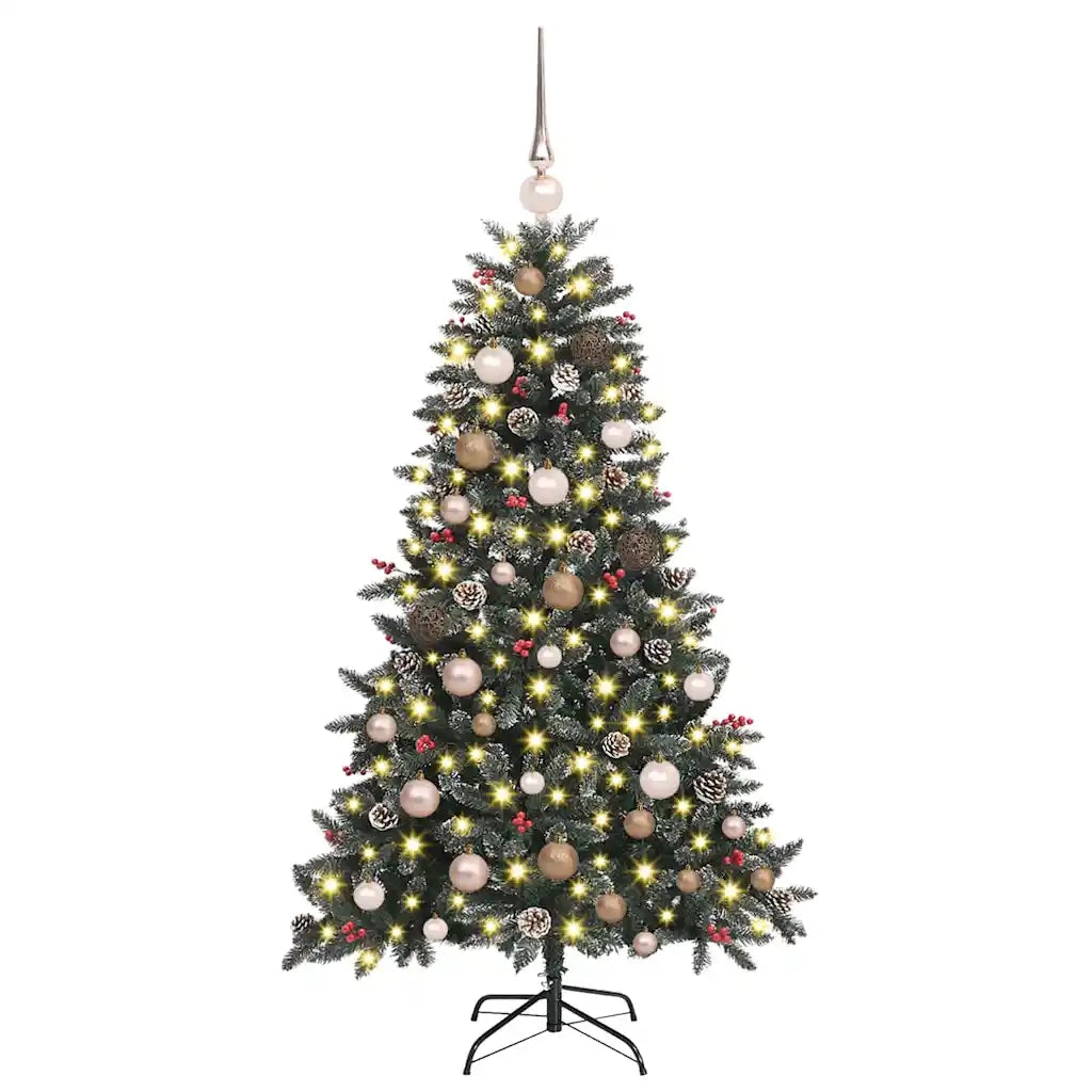 Albero di Natale artificiale con 150 LED Verde 150 cm 3395866