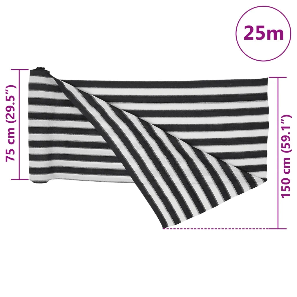 Rete per Privacy-Pannello per privacy Antracite e Bianca 1,5x25 m HDPE 150 g/m2