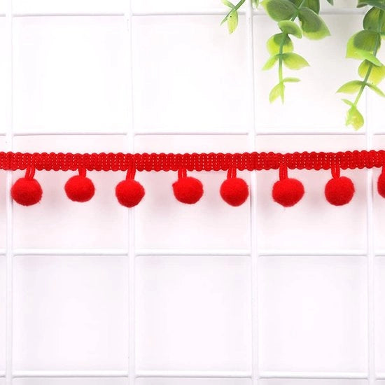 Pomponi 5 Metri - Decorativo Lint - Banda a Frange - Banda Decorativa - Accessori per la Sartoria - Materiale: Nylon, Colore: Multicolore - Banda a Frange Decorativa