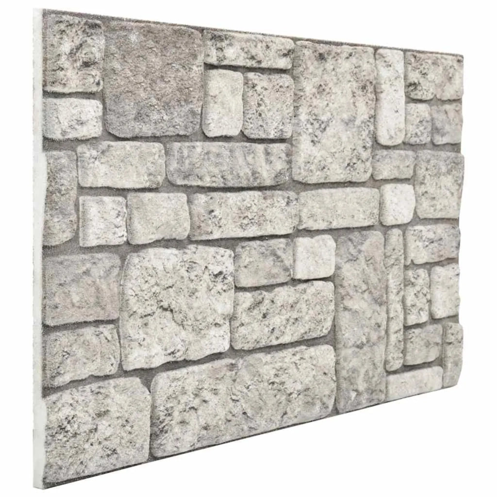 Pannelli da parete 10 pcs Grigio 100 x 50 cm Schiuma EPS 332929