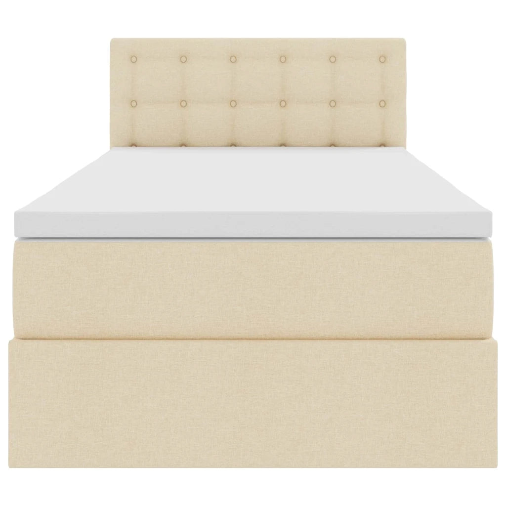 Letto con contenitore e materasso Crema 90 x 190 cm