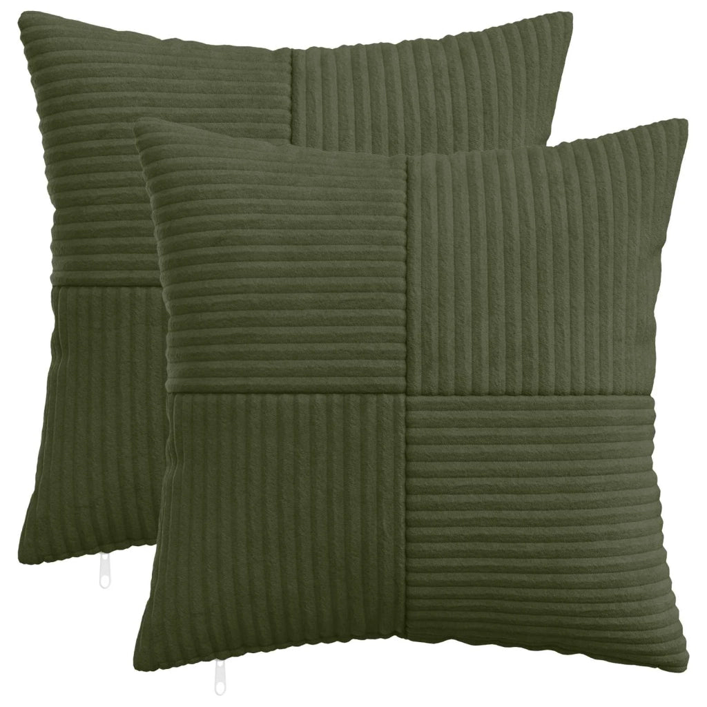 Federa 2 pcs ALMELO Verde 35 x 35 cm corduroy 914073