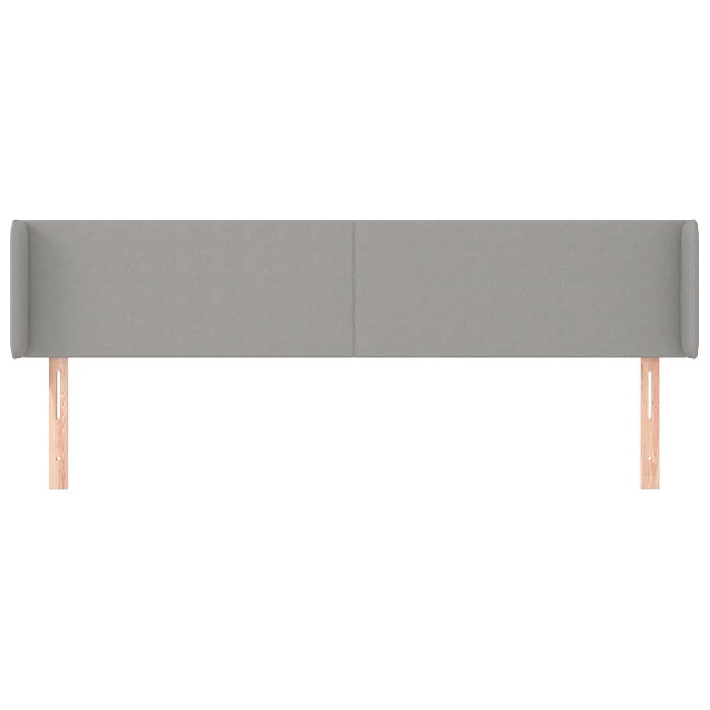 Testiera ad Orecchio-Testata con Orecchie Grigio Chiaro 203x16x78/88 cm in Tessuto 406520