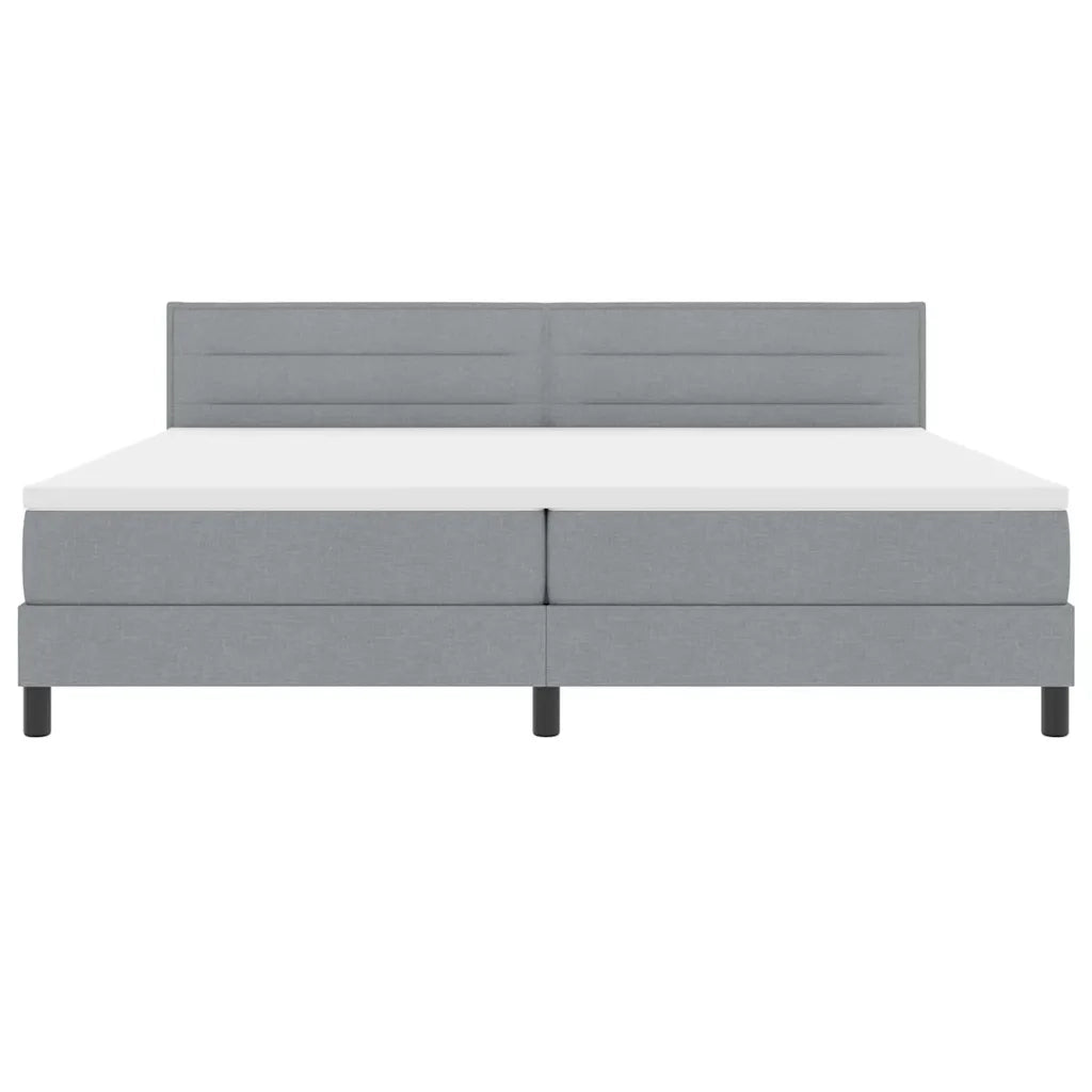 Letto a molle con testiera Grigio chiaro 200 x 200 cm Tessuto 3338636