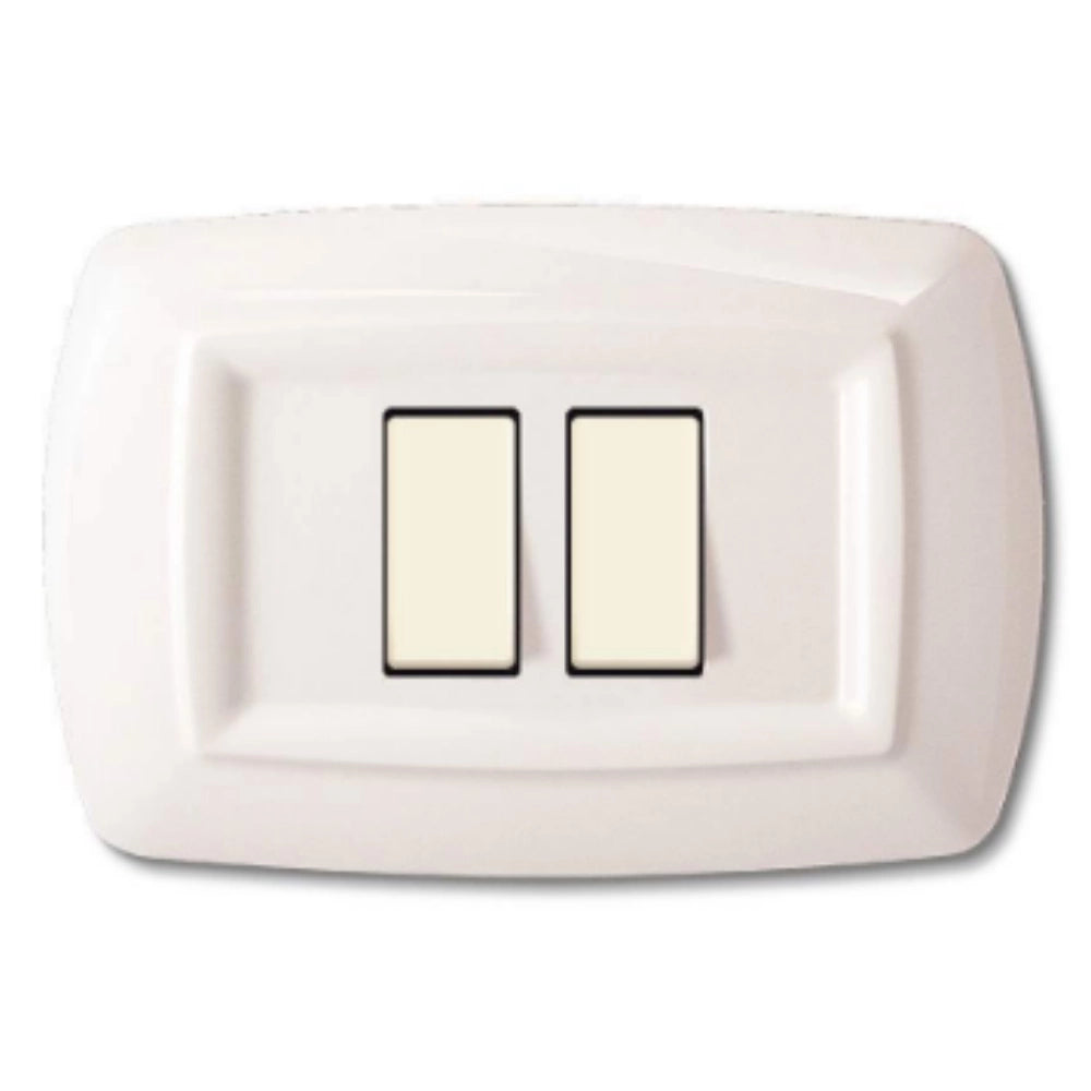 PLACCA TONDO 2 MODULI RAVVICINATI BIANCO
