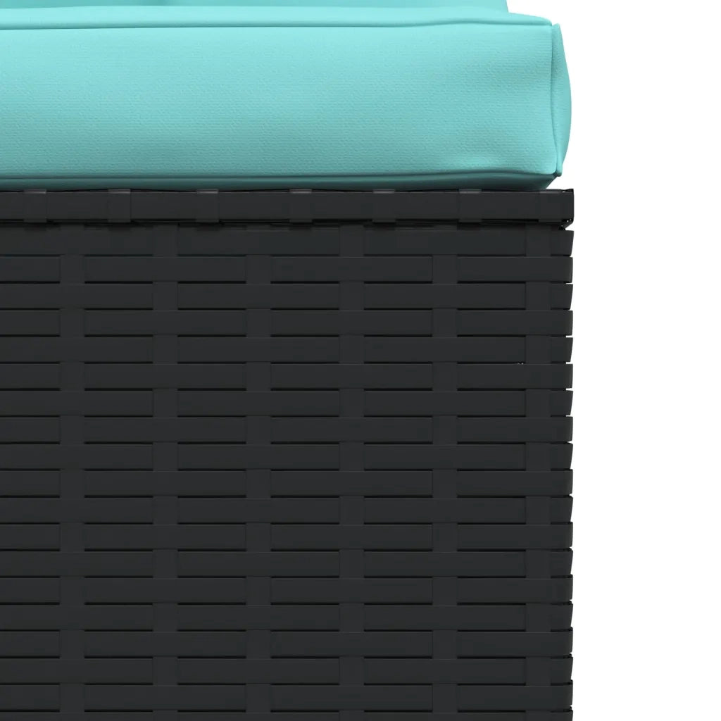 Divano a 3 Posti con Cuscini in Polyrattan Nero 317539