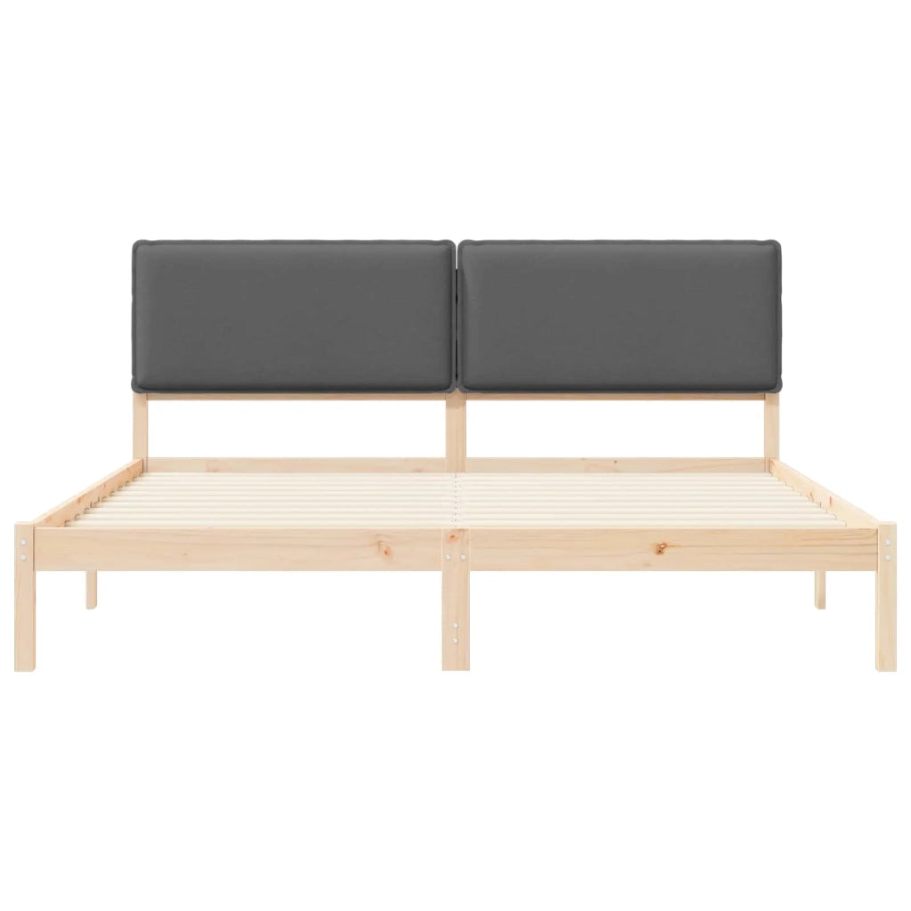 Letto matrimoniale | Letto per adulti | Letto con Testiera Rivestita Grigio scuro 180 x 200 cm