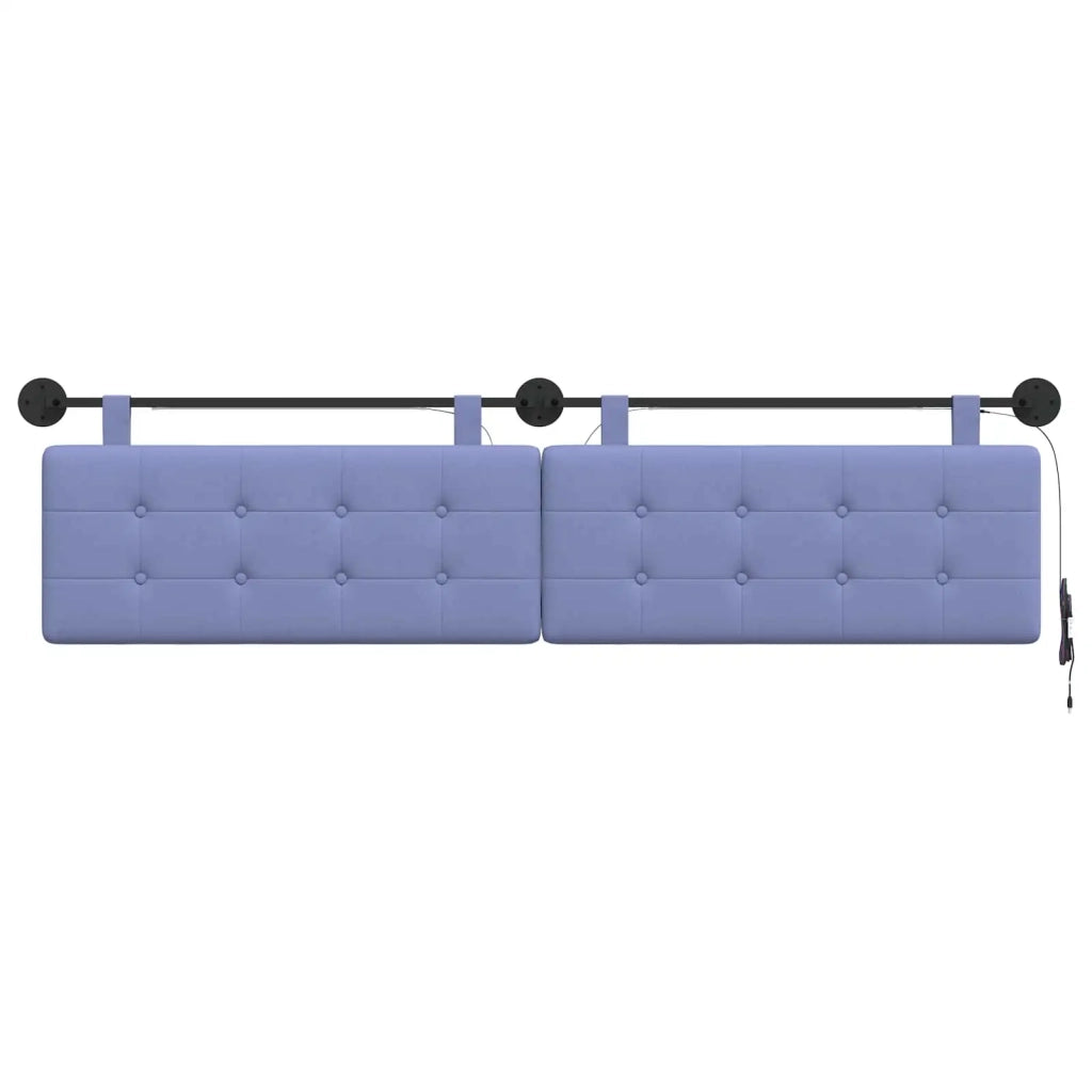 Testiera sospesa Con luce LED Blu jeans Tessuto 3424503