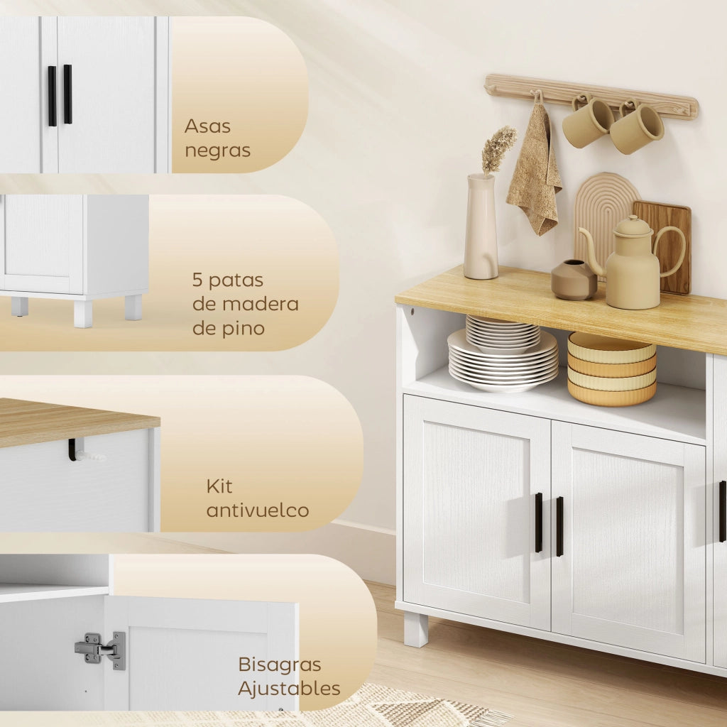 Armadio a 3 Ante con Ripiani Regolabili ¨C Minimal ¨C Bianco