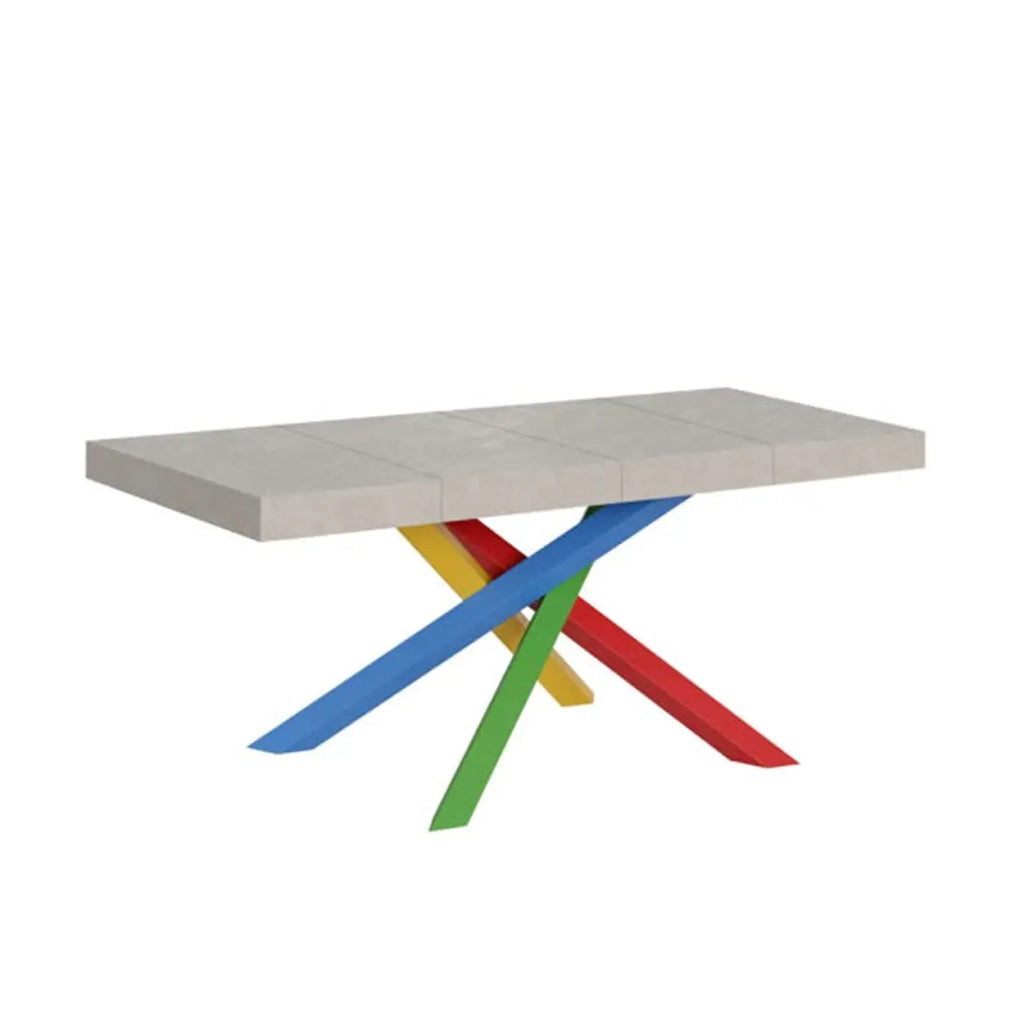 Tavolo allungabile 140/244x90 cm Volantis Premium cashmere gambe multicolore 4/B