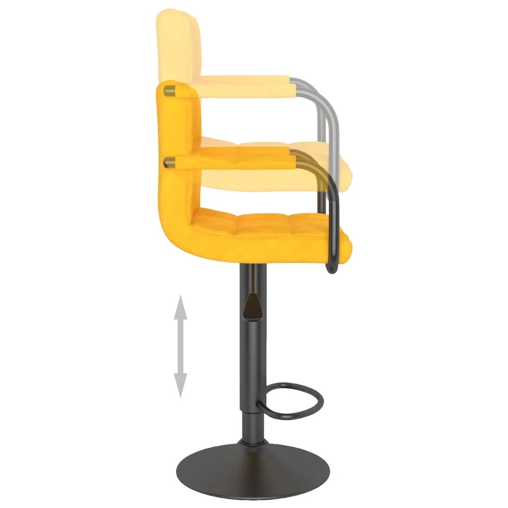Sgabello da Bar Giallo Senape in Velluto 334655
