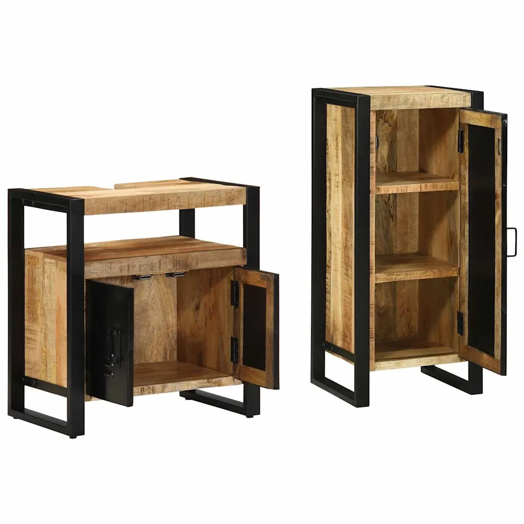 Set di mobili per il bagno 2 pcs Legno di mango massello