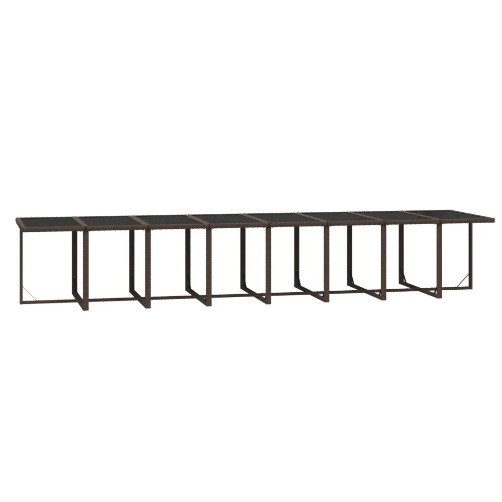 Set da Pranzo per Giardino 21pz con Cuscini Polyrattan Marrone 3095675