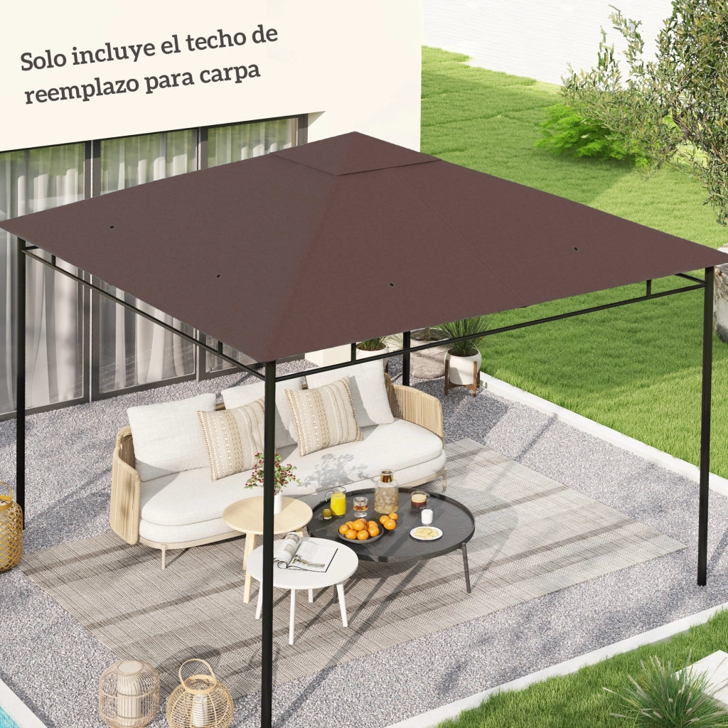Copertura per gazebo 300x300 cm ¨C zephmum ¨C marrone