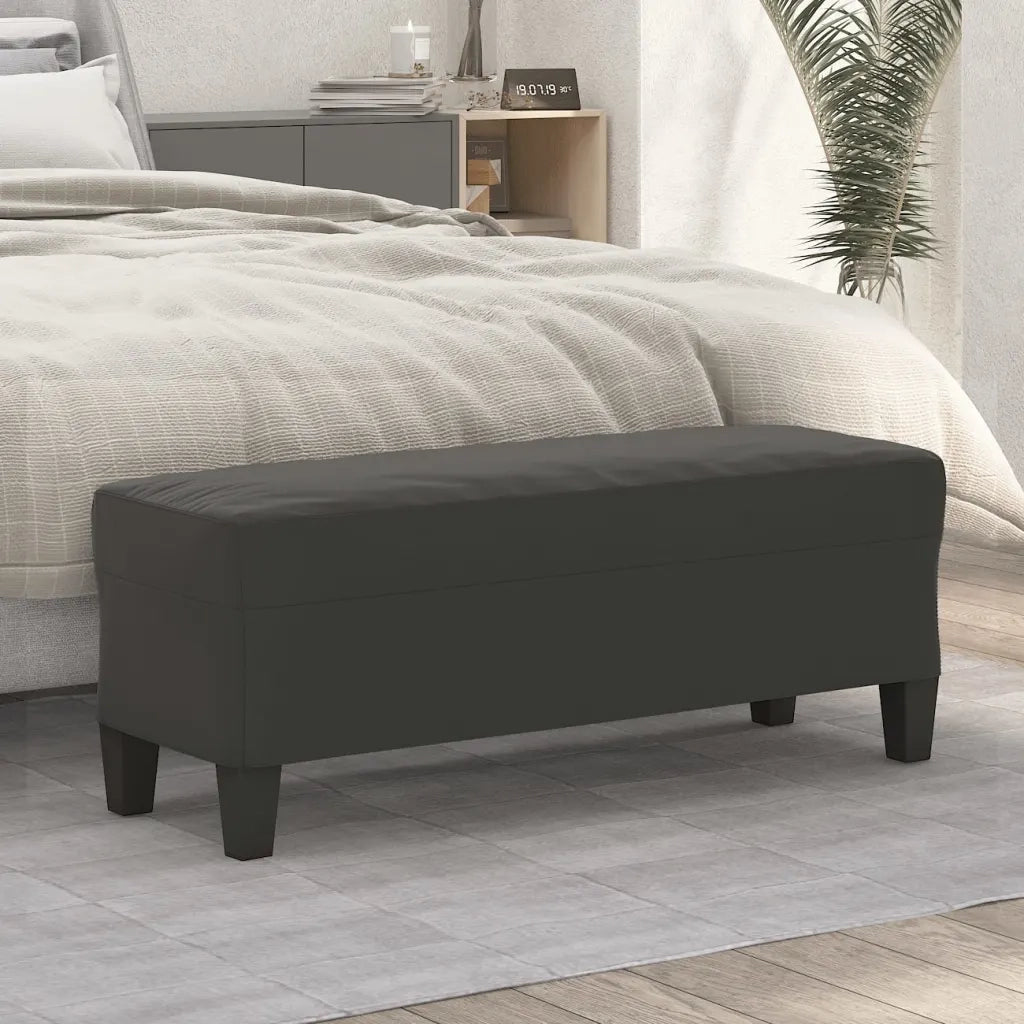Panca-Sgabello grigio scuro 100x35x41 cm in Microfibra