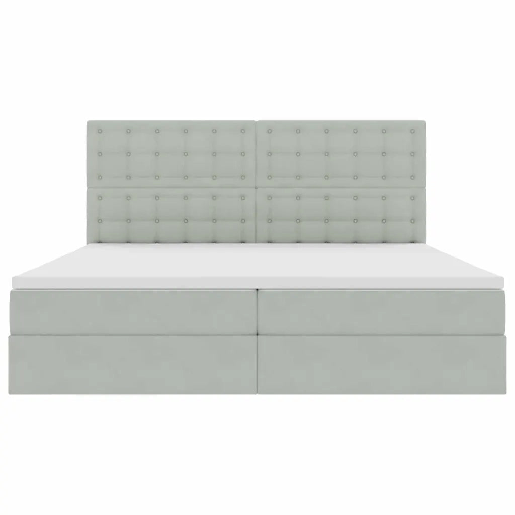Letto con contenitore e LED Grigio chiaro 200 x 200 cm Velluto 3372807